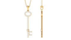 Certified Moissanite Key Pendant