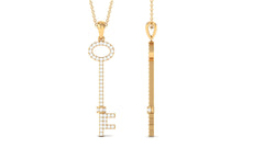 Certified Moissanite Key Pendant