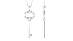 Classic Moissanite Key Pendant Necklace