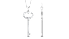 Classic Moissanite Key Pendant Necklace