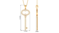 Classic Moissanite Key Pendant Necklace