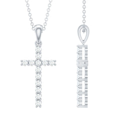 Certified Moissanite Cross Pendant Necklace for Women