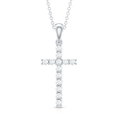 Certified Moissanite Cross Pendant Necklace for Women