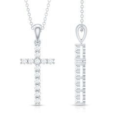 Certified Moissanite Cross Pendant Necklace for Women