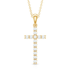 Certified Moissanite Cross Pendant Necklace for Women