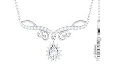 1.50 CT Pear and Round Shape Moissanite Drop Necklace