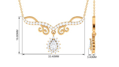 1.50 CT Pear and Round Shape Moissanite Drop Necklace