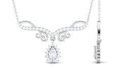 1.50 CT Pear and Round Shape Moissanite Drop Necklace