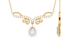 1.50 CT Pear and Round Shape Moissanite Drop Necklace