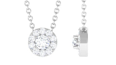 Certified Moissanite Minimalist Halo Necklace