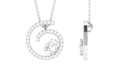 1.25 CT Contemporary Swirl Pendant with Moissanite in Gold