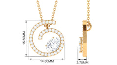 1.25 CT Contemporary Swirl Pendant with Moissanite in Gold