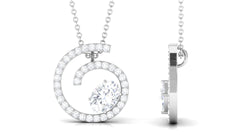 1.25 CT Contemporary Swirl Pendant with Moissanite in Gold