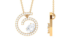 1.25 CT Contemporary Swirl Pendant with Moissanite in Gold