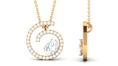 1.25 CT Contemporary Swirl Pendant with Moissanite in Gold