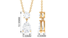 Certified Moissanite Two Stone Drop Necklace