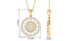 2.25 CT Pave Moissanite Round Vintage Pendant Necklace