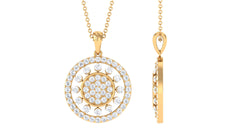 2.25 CT Pave Moissanite Round Vintage Pendant Necklace