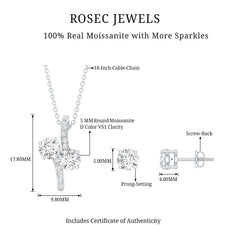 Certified Moissanite Minimal Jewelry Set