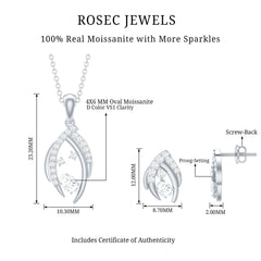 Minimal Moissanite Jewelry Set in Prong Setting