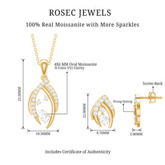 Minimal Moissanite Jewelry Set in Prong Setting
