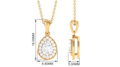 Moissanite Teardrop Halo Pendant Necklace