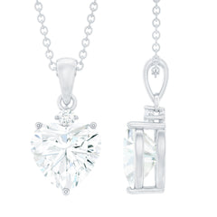 Certified 2 Carat Moissanite Heart Pendant for Women