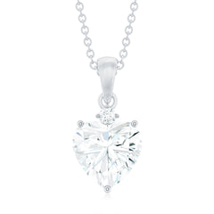 Certified 2 Carat Moissanite Heart Pendant for Women