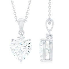Certified 2 Carat Moissanite Heart Pendant for Women