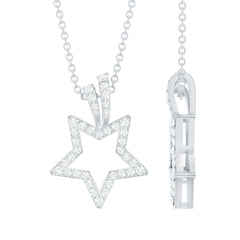 1/2 CT Certified Moissanite Star Shape Gold Pendant