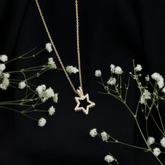 1/2 CT Certified Moissanite Star Shape Gold Pendant