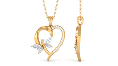 1.25 CT Certified Moissanite Heart Shape Gold Pendant