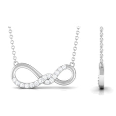 Round Moissanite Twisted Necklace in Pave Setting