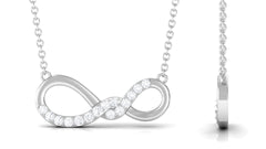 Round Moissanite Twisted Necklace in Pave Setting