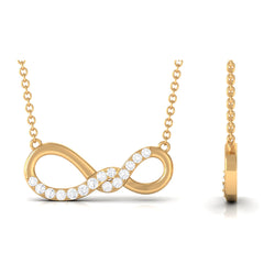Round Moissanite Twisted Necklace in Pave Setting