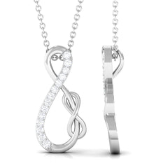 Interlock Infinity Pendant Necklace with Moissanite in Gold