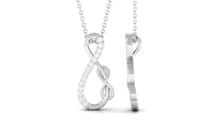 Interlock Infinity Pendant Necklace with Moissanite in Gold