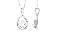 Certified Round Moissanite Solitaire Infinity Pendant