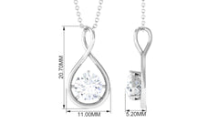 Certified Round Moissanite Solitaire Infinity Pendant