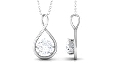 Certified Round Moissanite Solitaire Infinity Pendant