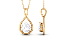 Certified Round Moissanite Solitaire Infinity Pendant
