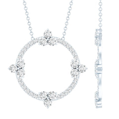 Certified Moissanite Eternity Promise Necklace in 14K Gold Plated Silver