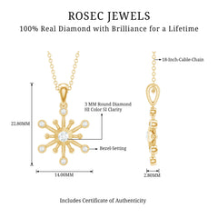 Diamond Snowflake Pendant Necklace for Women