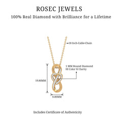 Certified Diamond Infinity Heart Necklace For Her