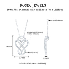 Brilliant Cut Diamond Infinity Heart Necklace for Women