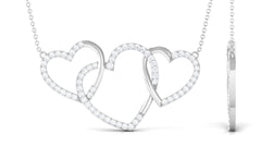 Certified Diamond Three Heart Necklace