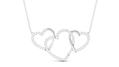 Certified Diamond Three Heart Necklace
