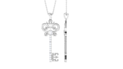 Diamond Vintage Key Pendant Necklace