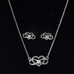 Round Cut Diamond Infinity Heart Jewelry Set