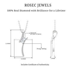 Diamond Cross Pendant Necklace for Women